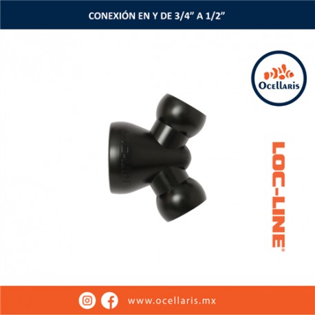 Loc-Line - Conexión en Y de 3/4 a 2 x 1/2 plg