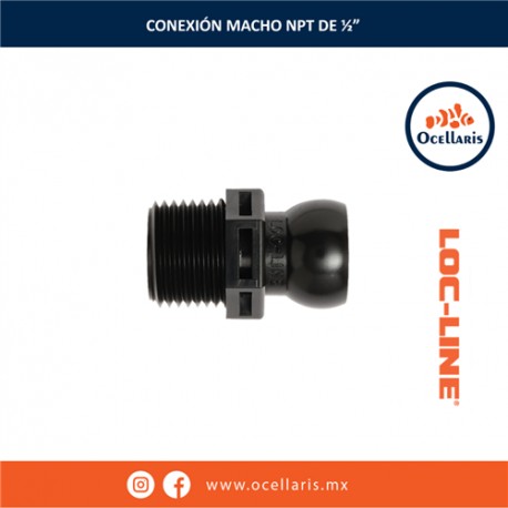 Loc-Line Conector macho NPT de 1/2 plg