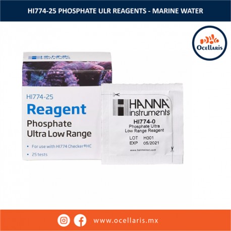 HI774-25 Reactivos para el Colorímetro de Fosfato Ultra Bajo Rango (ULR)