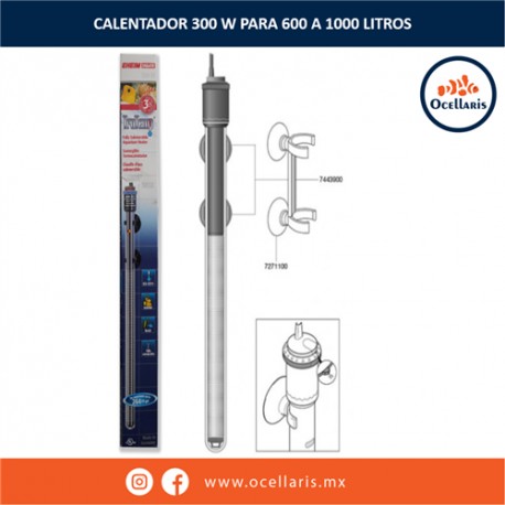 Calentador Eheim Jager 300w - Para 600 a 1000 Litros