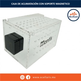 Caja de aclimatación con soporte magnético